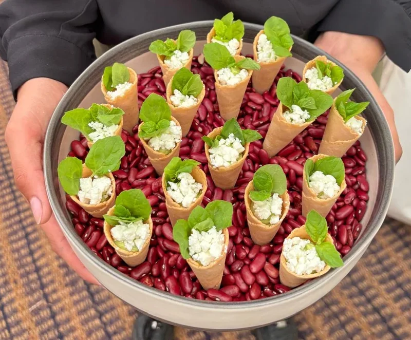 Broadbean, Feta & Mint Cones