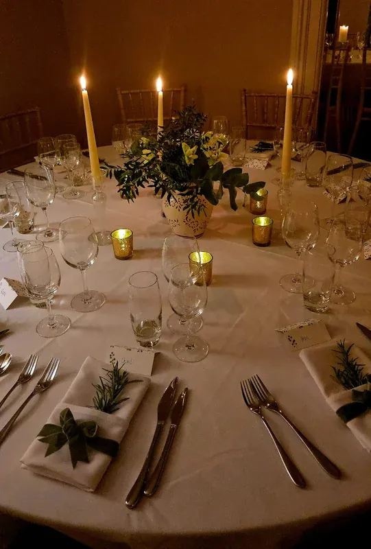 Elegant table setting for funeral reception
